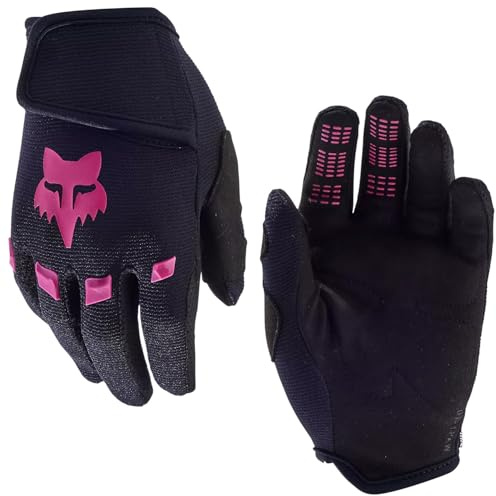Fox Dirt Paw Kids 4-5 Years Mountain Bike Gloves - Black/Pink, Medium (5.2-5.3 length)