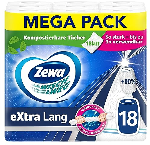 Zewa Wisch&Weg extra lang Original, Mega Pack, 9 Packungen