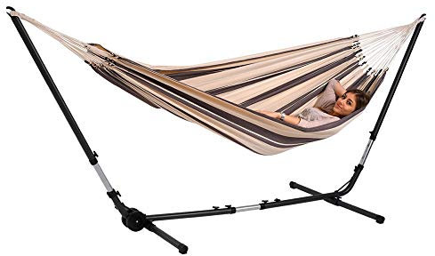 Familien-Hängematte Beauty Latte macchiatto mit Metall Hängemattengestell Universal Grande