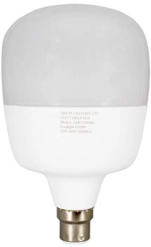 UKEW 28W Globe LED Light Bulb - Bayonet BC B22 Fitting Eco High Power Energy Saving Large Non-Dimmable Round Bright White Daylight 6500K Perfect for Indoor Rooms