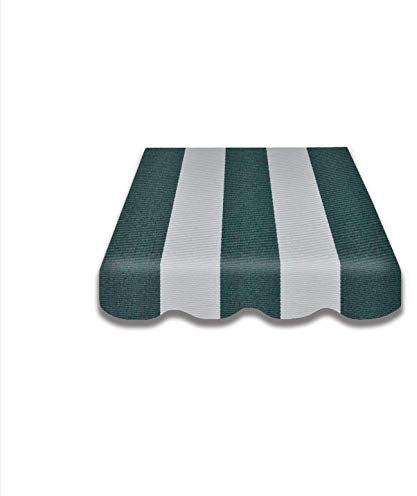 VANA Markisenstoff mit Volant für 4 x 3 m Markisen Ersatzstoff Markisentuch Bespannung Sonnenschutz fertig genäht Maß Tuch 3,83 x 3 m Volant 3,83 x 0,21 m Design SPD018