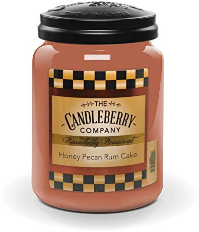Candleberry Candles | Pastel de ron de nuez con miel | Fragancias fuertes para el hogar | vertido a mano en los Estados Unidos | Altamente perfumado y duradero | Tarro grande de 26 onzas