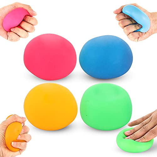 OleOletOy Stressball, Anti Stress Ball Knetball Slow Rising Quatsch Sensory Fidget Fun Toy, Massagebälle Handtrainer, Wurfball Spielzeug für Kinder und Erwachsene (4)