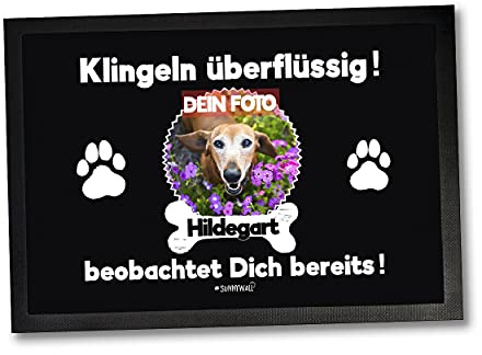 Fußmatte Türmatte Tier Hunden Katzen Klingeln Fußabtreter Eingang Haustür | Rutschhemmende Türmatte mit Tier Hunden Katzen Klingeln Motiv für Haustür Flur Wohnung Balkon Terrasse geschützten 75 x 50 cm