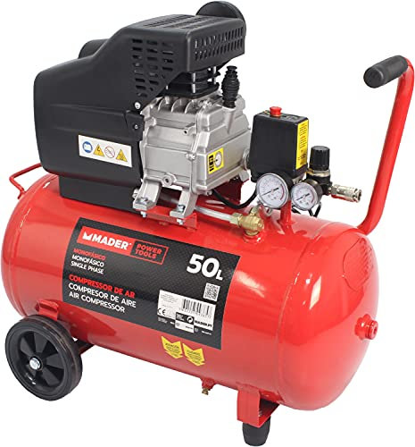 Mader Power Tools 09385 Compresor de Aire, Monobloco, 2hp, 50L