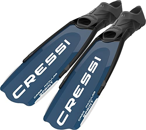 Vielseitige Flossen zum Tauchen, Schnorcheln, Freitauchen – Gara Modulares austauschbares Klingensystem – verstellbare volle Fußtasche – Gara Sprint: hergestellt in Italien von Cressi