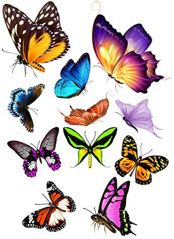 iSpchen Autoaufkleber 3D Stereo Schmetterling Abziehbilder Dekoration Aufkleber Auto Anti-Kratzer Karosserie Aufkleber Selbstklebende Sticker Auto Styling Dekoration Aufkleber
