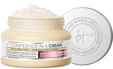 IT Cosmetics, Crema Antiedad Hidratante, Apta para Todo Tipo de Pieles, Mejora la Firmeza y Combate los Signos de la Edad, Hasta 48 Horas de Hidratación, Confidence In a Cream, 60 ml