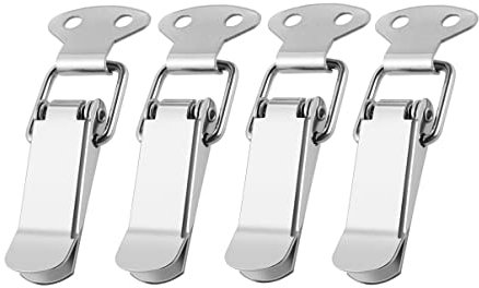 Beavorty 4pcs Stainless Steel Box Buckle Toggle Latch Catch Stainless Steel Latches Case Lock for Box Chest Trunk Clamps for Outdoor Storage