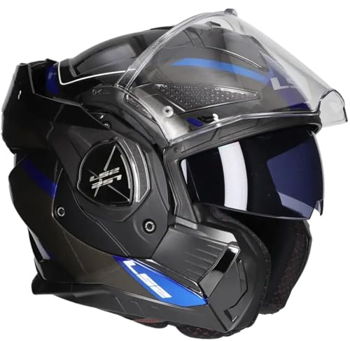 LS2, Klapphelm Motorrad ADVANT X SPECTRUM Black Titanium Blue, M