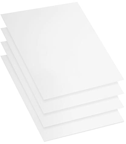 YOUNTHYE Acrylplatten, 3 mm, weiße Kunststoffplatten, A3, große Acrylplatte, formbar für Handwerk, Malerei, Heimdekoration (420 x 297 mm), 4 Stück