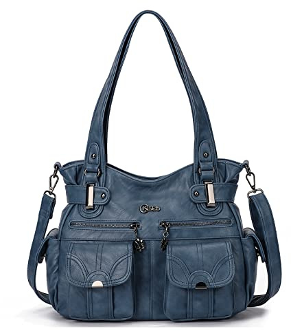 KL928 Handtasche Damen Umhängetaschen große Damenhandtasche Schultertasche gemacht aus PU Leder Kunstleder Elegant Damen Tasche für Büro Schule Einkauf mit vielen fächern