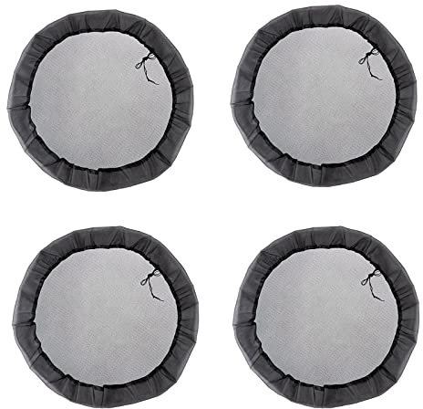 Netzabdeckung für Regenfässer, Regentonnennetz, Regenfassabdeckung, 60 cm, verstellbarer Regenschutz, Deckel für Zuhause, Outdoor, Garten, Regeneimer – 4 Stück