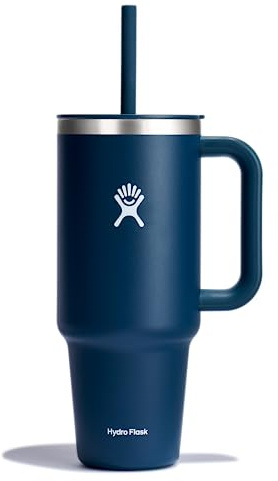 Hydro Flask 40 Oz Travel Tumbler with Handle, Lid and Straw - Insulated Stainless Steel in 40 Oz Indigo Blue