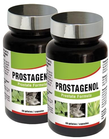 NUTRI EXPERT - Prostagenol - Maintien de la santé du système urinaire et du fonctionnement de la prostate - baies de Sabal, Epilobe, Ortie, Zinc & vitamine E - Lot de 2 produits