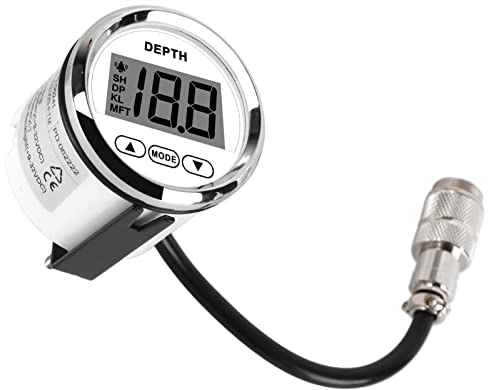 Jopwkuin Echolot für das Armaturenbrett, Echolot für das Armaturenbrett, wasserdichter Echolotgeber mit weißer Hintergrundbeleuchtung, 12V Echolotgeber mit hoher Genauigkeit für Boote