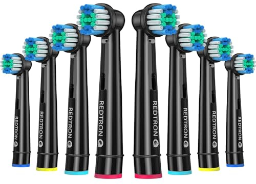 REDTRON Recambios para Cepillo de Dientes Eléctrico compatible con Oral B (8 unidades), Cabezal de cepillo de dientes Precision Clean Pro1000 Pro3000 Pro5000 Pro7000 y más
