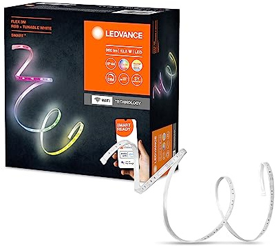 LEDVANCE SMART+ WIFI OUTD FLEX 3M LED-Streifen, weiß, 12W, 790lm, warm- bis kaltweiß steuerbar, RGB-Licht, für Außenbereich, App-steuerbar, lange Lebensdauer, einfache Montage, Schutzklasse IP44