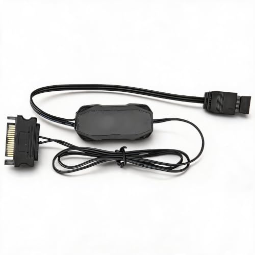 Annadue Controlador ARGB, 5 V 3 Pines a Cable de Controlador Mini RGB de Alimentación SATA, Controlador de Barra de Luz Alimentado por SATA.