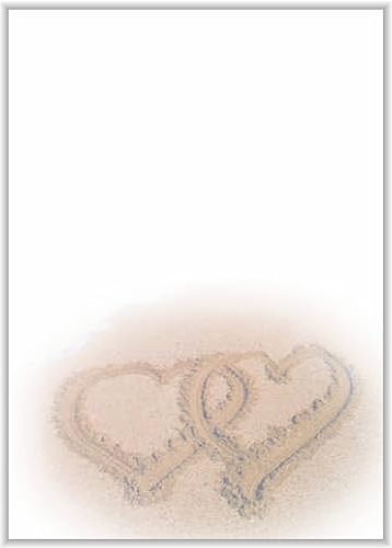 Briefpapier mit Herzen DIN A4 - Papier mit Herzchen - 20 Blatt - Motiv Nr. 016 | 160g/m²