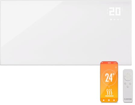 Klarstein Infrarotheizung mit Thermostat, 770W Elektroheizung, Smart Home Bild-Infrarotheizung zur Wandmontage, IR mit App-Steuerung & Erkennung offener Fenster, Feuchtraum Heizkörper CO2-Frei
