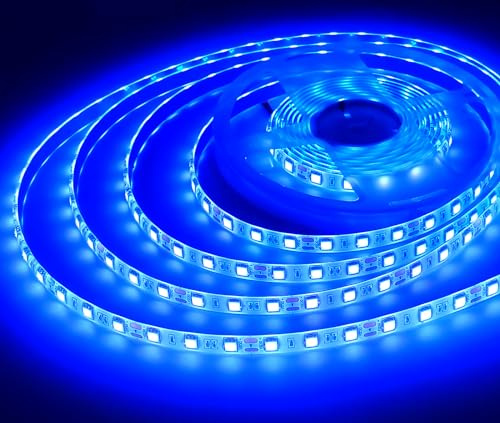 iNextStation 12V LED Strip Blau 5M LED Streifen SMD5050 300 LEDs Dimmbar | IP65 Wasserdicht Lichtband, Flexible Schneidbar Selbstklebend Schlauch Leiste für SchrankTV beleuchtung Outdoor Deko
