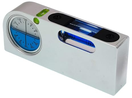 Nivel de medición multiángulo con mini medidor de nivel magnético de aleación de aluminio sólido, mini medidor de burbujas portátil (azul)