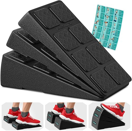 Squat Wedge Block Set of 3/5 - 960 LBS Capacity - Slant Board for Calf Stretching with 5 Stackable Angles - Calf Stretcher Slant Board - Workout Equipment - EPP Material for Exercise Equipment & Physical Therapy