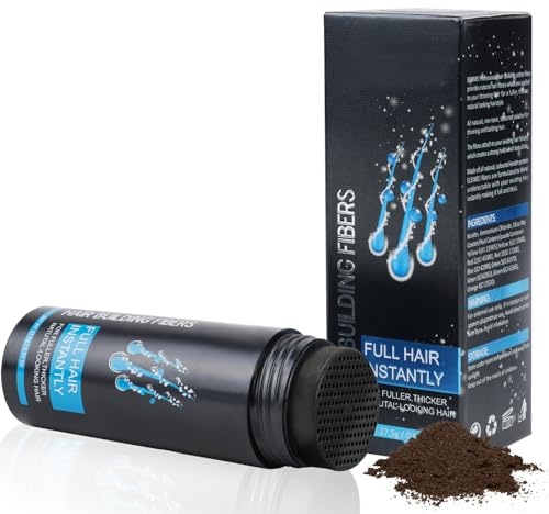 Capelli Fibre, Polvere Volumizzante Capelli per Uomo e Donna, Polvere per Capelli Cheratina per Capelli Fibre per il Diradamento dei Capelli(Marrone scuro)