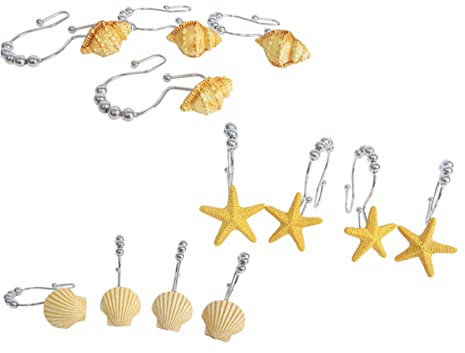 Ciieeo 12 Pezzi gancio per anelli per tende ganci per tende da antiruggine ganci metallici gancetti per tende ganci ad anello in metallo ganci per tende con scocca in resina