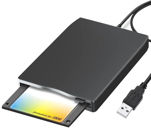 GeluEla USB 3.5 Inch Portable Floppy Disk Drive, Portable Floppy Drive, External Floppy Drive Card Reader, Compatible With USB 1.1/2.0/3.0, For Windows 10/7/Vista, Plug And Play