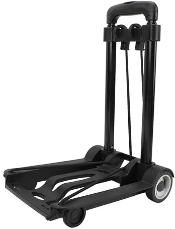 Carro de Mano de 4 Ruedas, Carro de Compras Plegable de Gran Capacidad para Mover Equipaje de Comestibles, Carro Compacto y Conveniente