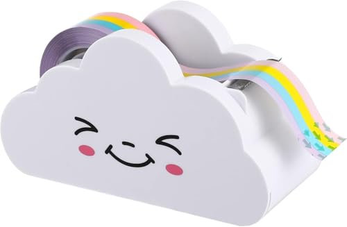 Desktop-Klebebandabroller Dekorativer Cartoon-Wolke-Klebebandschneider Mit Regenbogenband Cartoon-Wolke Schreibtisch-Briefpapier-Zubehör Für Büro Schule Büromaterial