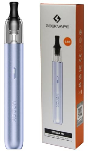 GEEKVAPE Wenax M2 Kit 0.8ohm (14-16W) Costruito in 1200mAh Batteria Vape Fit wenax M1 Cartuccia MTL/Auto Draw Vaporizzatore Attivato 2ml No Nicotina (Blu artico)
