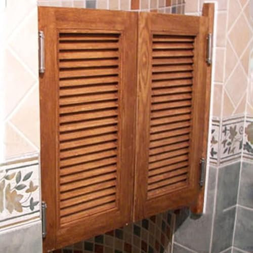 KHLMSRXJ Puerta batiente Doble Puerta batiente Puertas de salón Puertas de Madera Maciza Retro para Cocina, Puertas batientes con contraventana de Estilo Occidental con bisagras Puerta de m