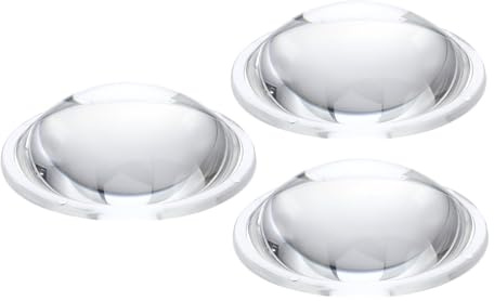 PATIKIL Diamètre 50mm Lentille Plate Convexe, 3 Pcs Hauteur 15mm PMMA Acrylique LED Optique Lentille Convexe Condenseur avec Bord pour Lampe Torche Voiture Vélo Projecteur, Transparent