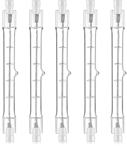 5 Pieces 200W J Type R7s Bulb, R7s Linear J-Type Halogen Bulbs 118mm 220-240V Dimmable Linear Light Bulbs, 2500K Warm White for Outdoor, Floodlights, Landscape and Work Lighting Energy Efficient