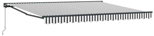 vidaXL Toldo Retráctil Manual Antracita y 400 x 300 cm Aluminio y Tela, Toldo Semi-Cassette Moderno para jardín y terraza, Rectangular, diseño Flexible, fácil de Instalar y versátil
