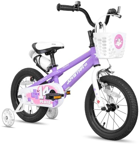 JOYSTAR Pluto 12/14/16/18/20 Zoll Kinderfahrrad für 2-9 Jahre Jungen und Mädchen. Kinderfahrrad mit Stabilisator und Korb.Multicolor