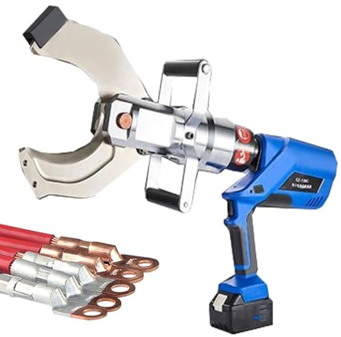 OZBME Cesoia elettrica idraulica per Cavi, utensile da Taglio Portatile con Display Digitale, Batteria al Litio DC18V/4.0Ah per lavori Aerei (120) (120)