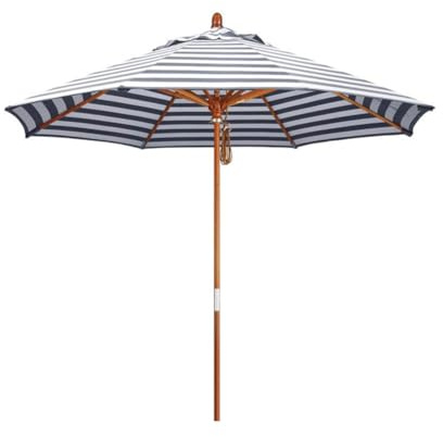 Parasol de Jardin en Bois de 270 cm, Parasol d'extérieur, Protection UV, à Commande par Traction, Portable, pour Balcon, terrasse, Jardin, marché, Plage, Piscine