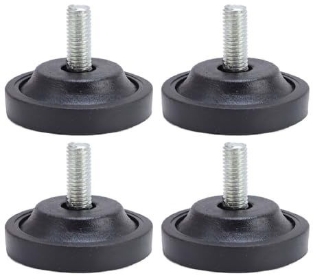 Segrehy 4 Stück Verstellbare Möbelfüße mit Gummi-Pads, Nivellierfüße M10 Gewinde (Ø58mm) zum Höhenausgleich & Bodenschutz, für Tische, Stühle, Sofas, Schränke in Haushalt, Büro und Werkstatt