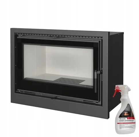 KRATKI Kaminofeneinsatz Arke 80, geschlossene Kassette | Gewicht 132 kg | 85 x 61.8 cm | Brennstoff: Holz, Nennwärmeleistung 12 kW, BImSchV 2 mit Kaminscheibenreiniger