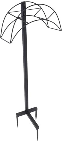 FUTUREORYY Soporte para manguera de jardín apoyo de la manguera de jardín de metal en hierro forjado Negro