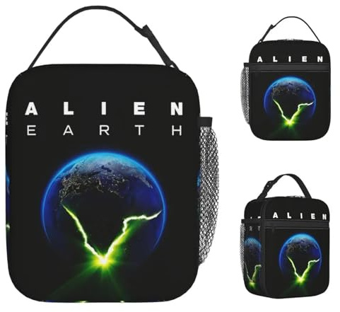 Aliens Earth 2025 Insulated Lunch Bags Food Bag Portable Cooler Thermal Bento Box for School Office