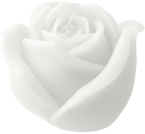 Cereria Di Giorgio - Candela a forma di Bocciolo di Rosa - Colore Bianco Cloud - Diametro 8 cm Altezza 8 cm - Sacchetto Regalo - Spring Collection - Artigianale