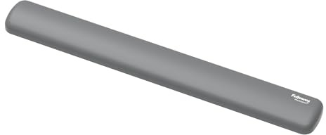 Fellowes Breyta repose-poignet clavier – Gris, coussin en silicone HEX Cushion. Idéal pour la frappe sur ordinateur, Mac ou portable, à la maison ou au bureau