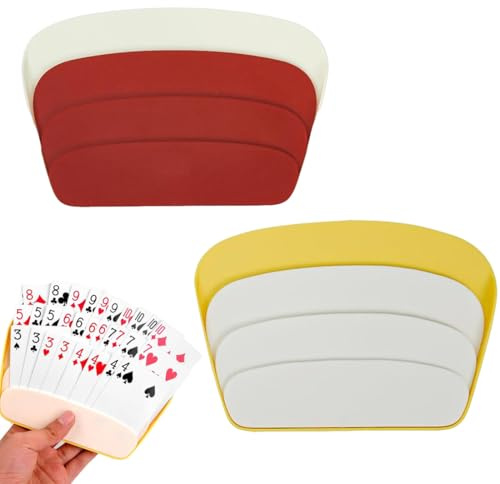 LEPZUR 2 Piezas Soporte para Naipes Soportes para Juego de Cartas Plastico Sujeta Cartas Naipes para Niños Adultos Personas Mayores