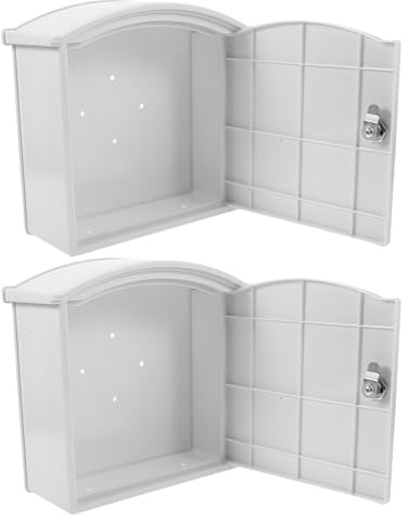 Ipetboom Buzón de Leche Exterior Curvo para Pared 2 Unidades Plástico Termorregulador Blanco con Cerradura Segura Montaje Ahorra Espacio Resistente Intemperie para Uso en Hogar y