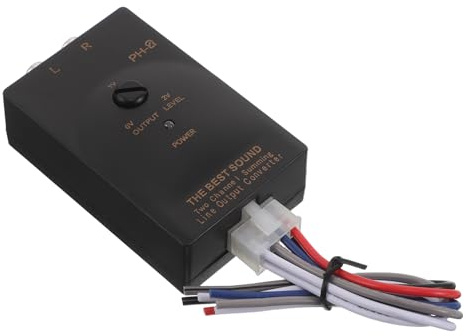 Artibetter Adattatore Rca per Auto Uscita a 2 Vie, Adattatore Audio Alto-basso per Altoparlanti e Subwoofer, Funzione Ritardo per Impianto Stereo Veicolare Plug Play